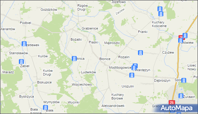 mapa Błonice, Błonice na mapie Targeo