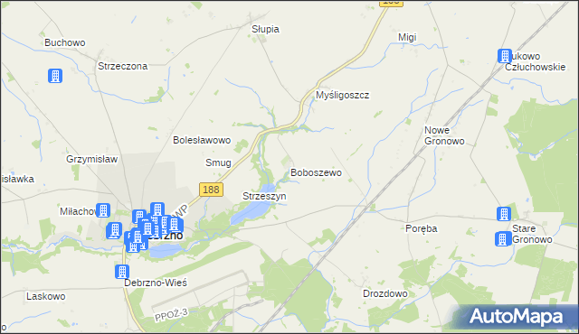 mapa Boboszewo, Boboszewo na mapie Targeo