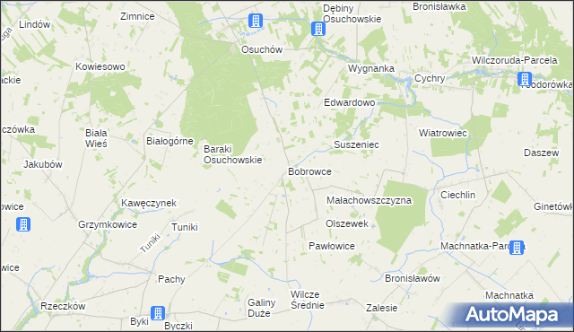 mapa Bobrowce, Bobrowce na mapie Targeo