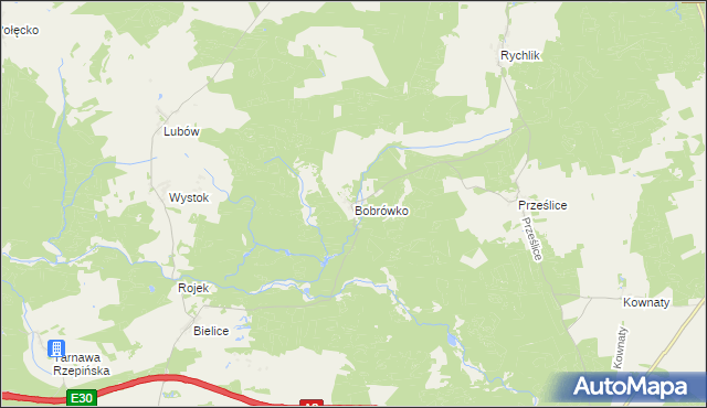 mapa Bobrówko gmina Torzym, Bobrówko gmina Torzym na mapie Targeo