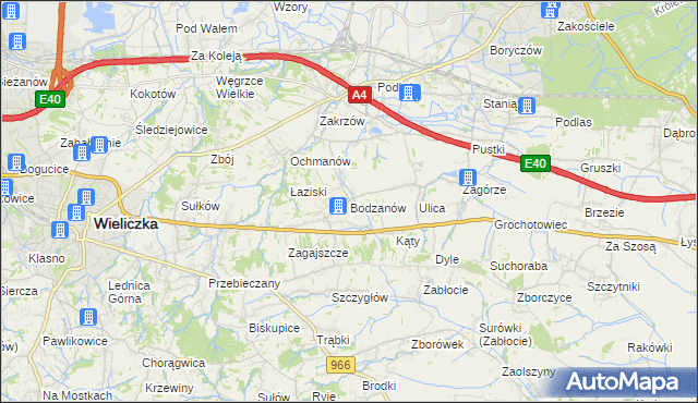 mapa Bodzanów gmina Biskupice, Bodzanów gmina Biskupice na mapie Targeo