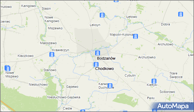 mapa Bodzanów powiat płocki, Bodzanów powiat płocki na mapie Targeo
