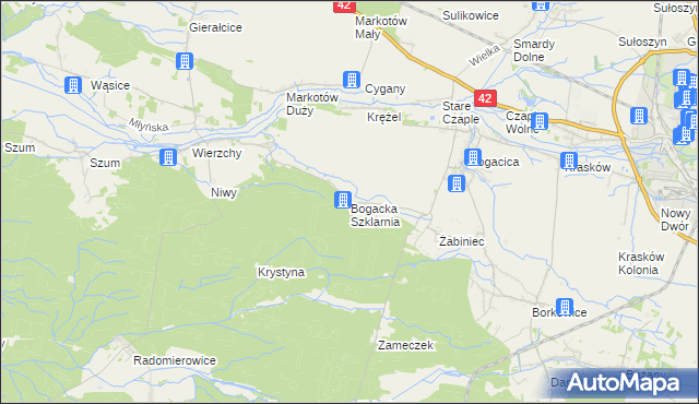 mapa Bogacka Szklarnia, Bogacka Szklarnia na mapie Targeo