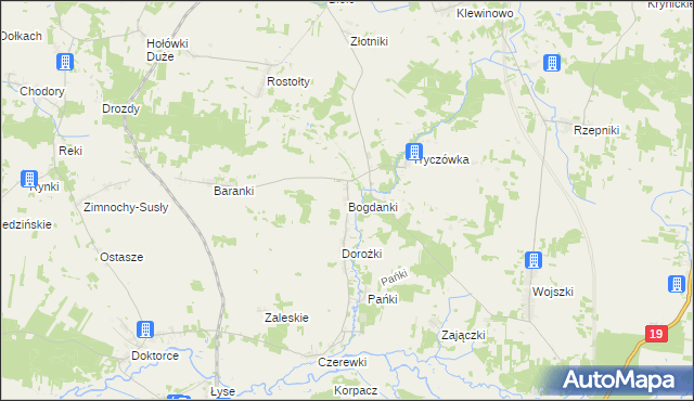 mapa Bogdanki gmina Juchnowiec Kościelny, Bogdanki gmina Juchnowiec Kościelny na mapie Targeo
