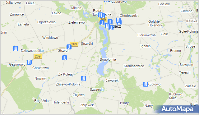 mapa Bogołomia, Bogołomia na mapie Targeo