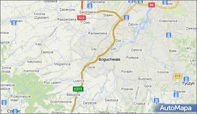 mapa Boguchwała powiat rzeszowski, Boguchwała powiat rzeszowski na mapie Targeo