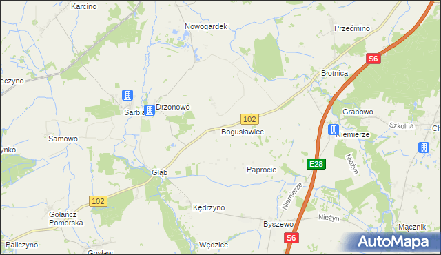 mapa Bogusławiec, Bogusławiec na mapie Targeo