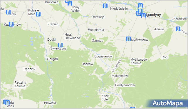 mapa Bogusławów, Bogusławów na mapie Targeo