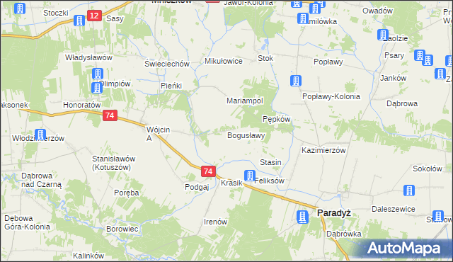 mapa Bogusławy, Bogusławy na mapie Targeo