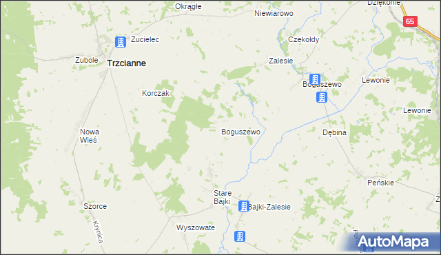 mapa Boguszewo gmina Trzcianne, Boguszewo gmina Trzcianne na mapie Targeo