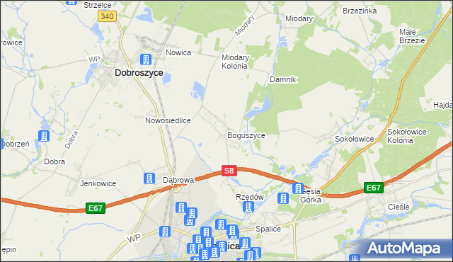 mapa Boguszyce gmina Oleśnica, Boguszyce gmina Oleśnica na mapie Targeo