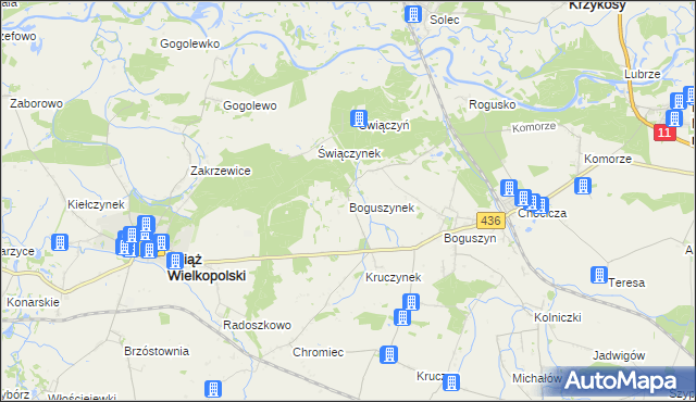 mapa Boguszynek, Boguszynek na mapie Targeo