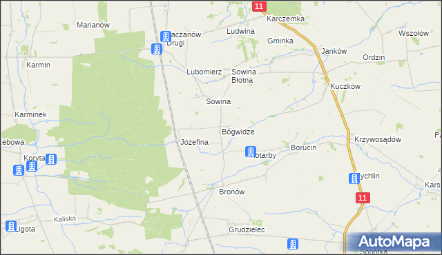 mapa Bógwidze, Bógwidze na mapie Targeo