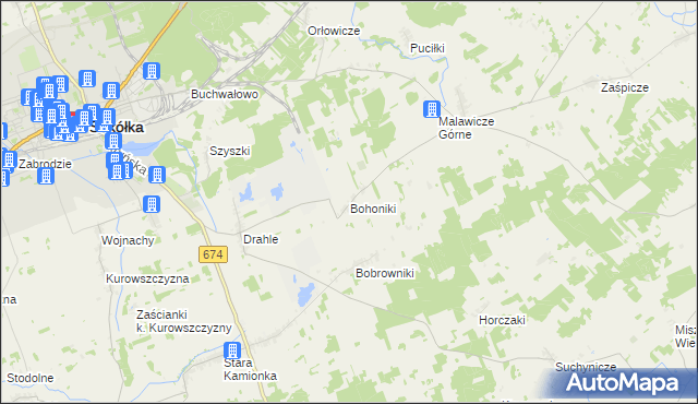 mapa Bohoniki, Bohoniki na mapie Targeo