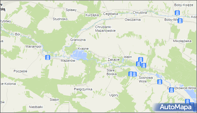 mapa Boiska-Kolonia gmina Józefów nad Wisłą, Boiska-Kolonia gmina Józefów nad Wisłą na mapie Targeo