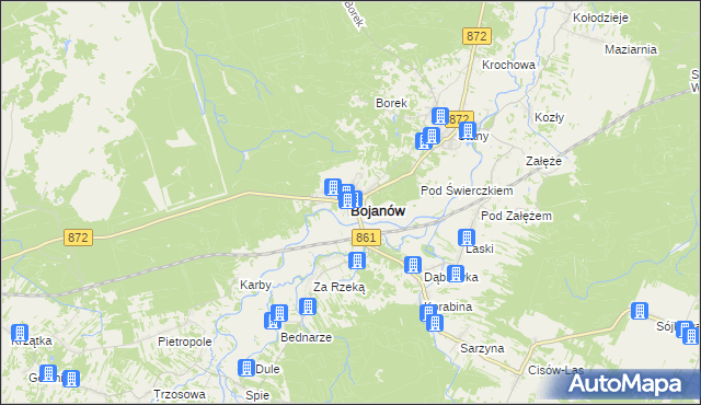 mapa Bojanów powiat stalowowolski, Bojanów powiat stalowowolski na mapie Targeo