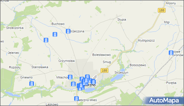 mapa Bolesławowo gmina Debrzno, Bolesławowo gmina Debrzno na mapie Targeo