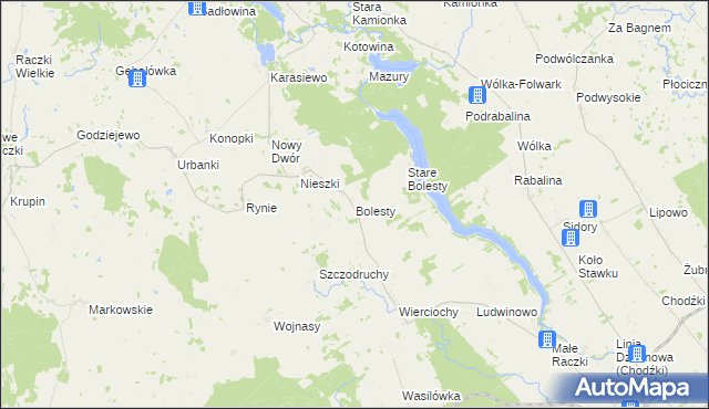 mapa Bolesty gmina Raczki, Bolesty gmina Raczki na mapie Targeo