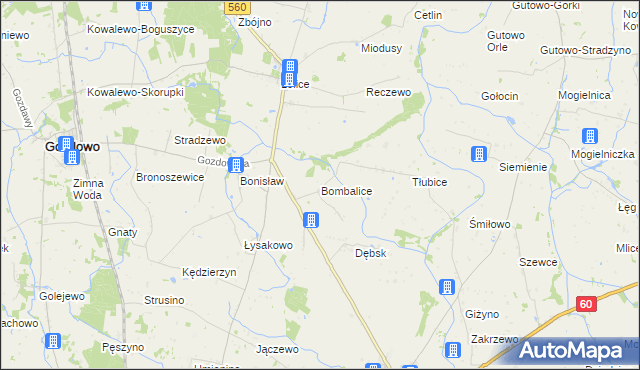 mapa Bombalice, Bombalice na mapie Targeo