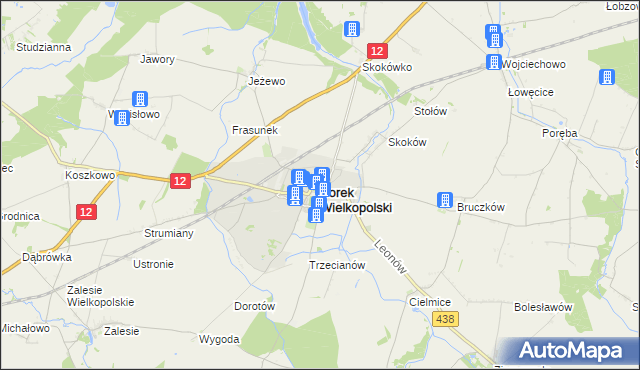 mapa Borek Wielkopolski, Borek Wielkopolski na mapie Targeo