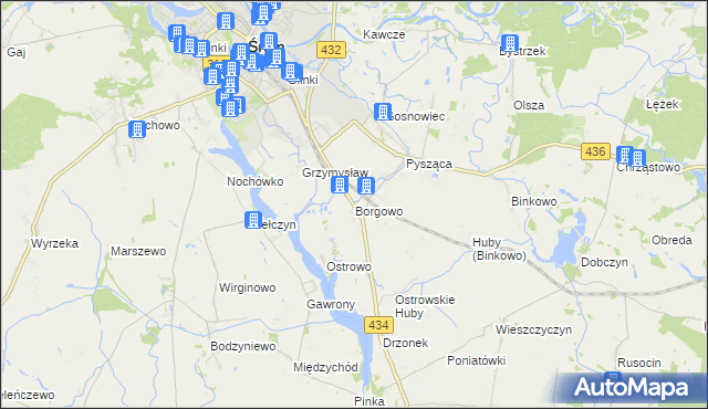 mapa Borgowo, Borgowo na mapie Targeo