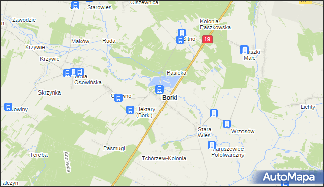 mapa Borki powiat radzyński, Borki powiat radzyński na mapie Targeo