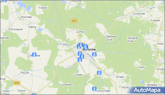mapa Boronów, Boronów na mapie Targeo