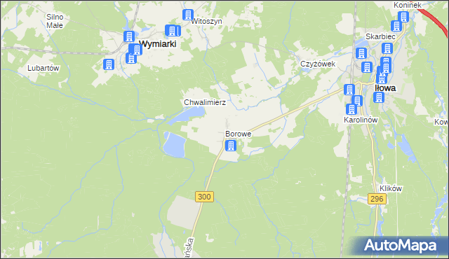 mapa Borowe gmina Iłowa, Borowe gmina Iłowa na mapie Targeo