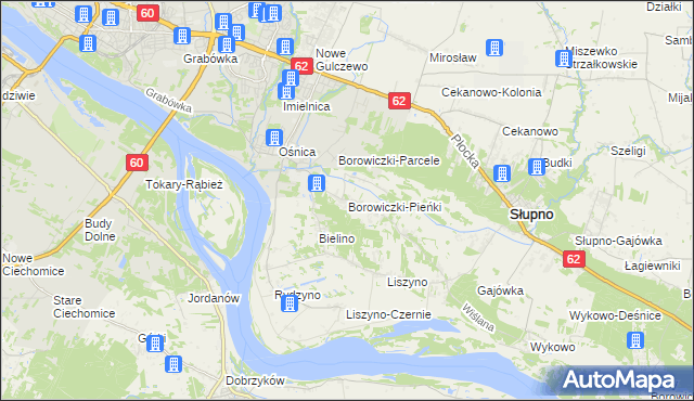 mapa Borowiczki-Pieńki, Borowiczki-Pieńki na mapie Targeo