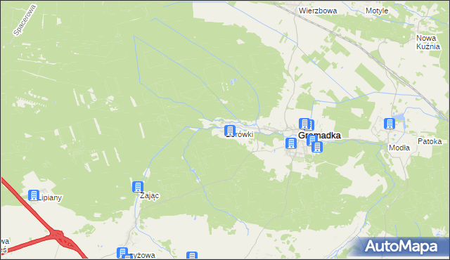 mapa Borówki gmina Gromadka, Borówki gmina Gromadka na mapie Targeo