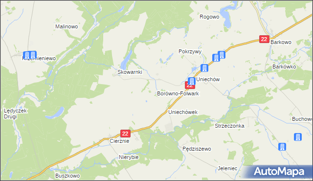 mapa Borówno-Folwark, Borówno-Folwark na mapie Targeo