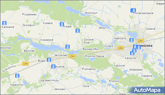 mapa Borowo-Młyn, Borowo-Młyn na mapie Targeo