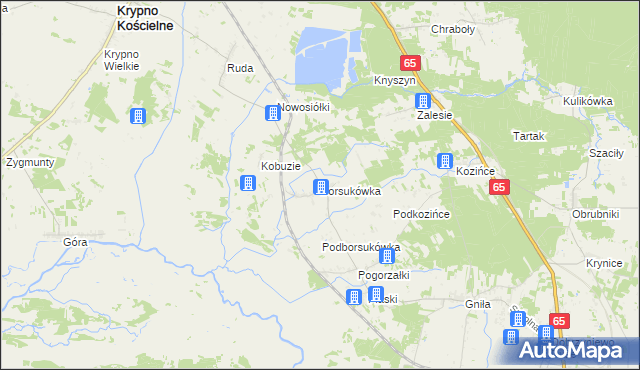 mapa Borsukówka, Borsukówka na mapie Targeo