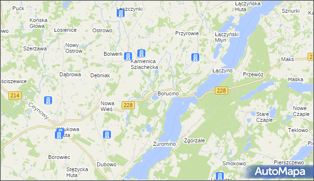 mapa Borucino gmina Stężyca, Borucino gmina Stężyca na mapie Targeo