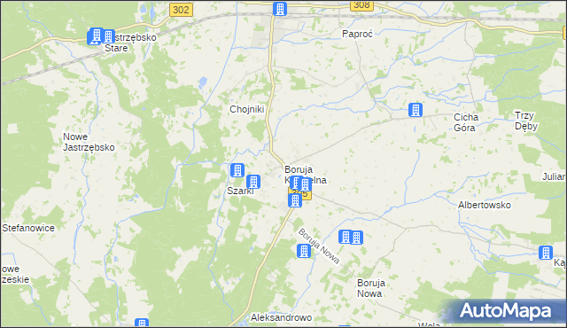 mapa Boruja Kościelna, Boruja Kościelna na mapie Targeo