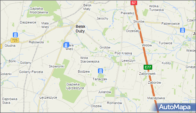 mapa Boruty gmina Belsk Duży, Boruty gmina Belsk Duży na mapie Targeo