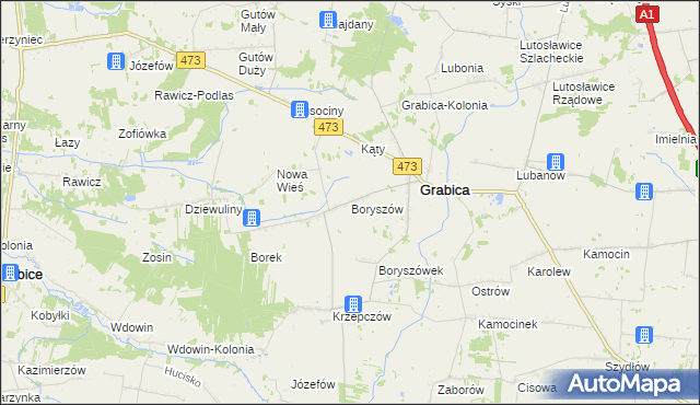 mapa Boryszów, Boryszów na mapie Targeo