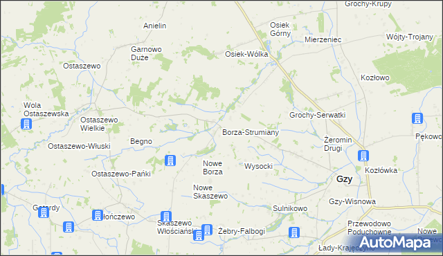 mapa Borza-Strumiany, Borza-Strumiany na mapie Targeo