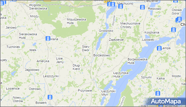 mapa Borzestowo, Borzestowo na mapie Targeo