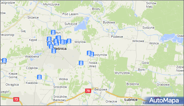 mapa Borzymów, Borzymów na mapie Targeo