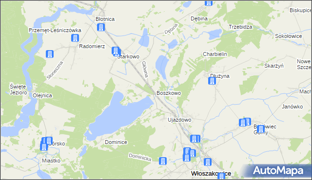 mapa Boszkowo, Boszkowo na mapie Targeo