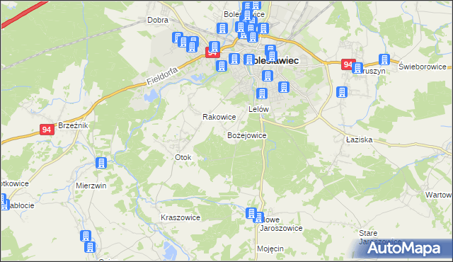 mapa Bożejowice, Bożejowice na mapie Targeo