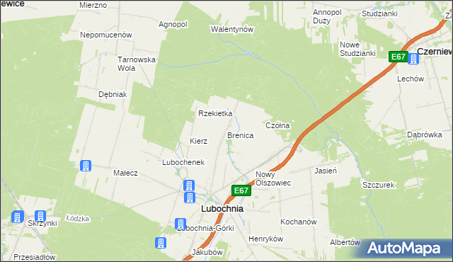 mapa Brenica, Brenica na mapie Targeo