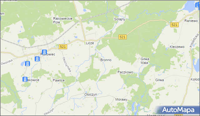 mapa Bronno gmina Kwidzyn, Bronno gmina Kwidzyn na mapie Targeo