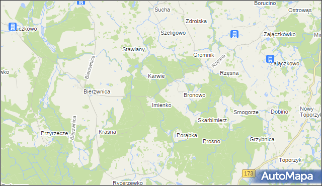 mapa Bronówko, Bronówko na mapie Targeo