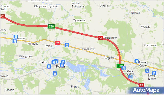 mapa Broszków, Broszków na mapie Targeo