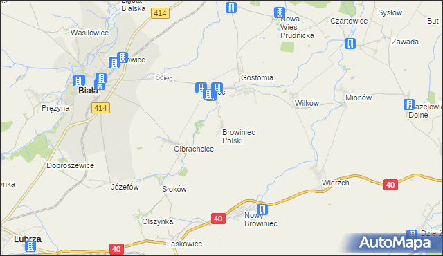 mapa Browiniec Polski, Browiniec Polski na mapie Targeo