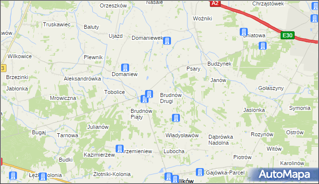 mapa Brudnów Drugi, Brudnów Drugi na mapie Targeo