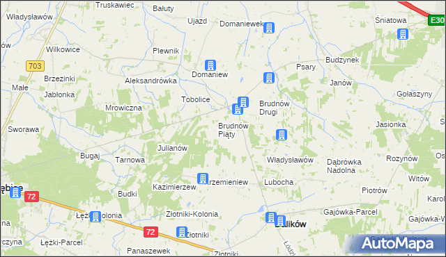 mapa Brudnów Stary, Brudnów Stary na mapie Targeo