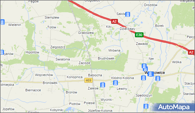 mapa Brudnówek, Brudnówek na mapie Targeo